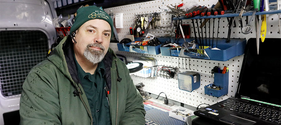 Locksmith with Custom Work Van