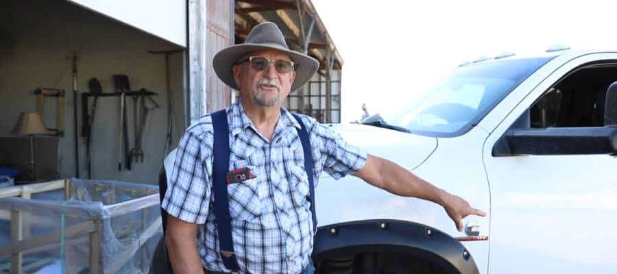 Farmer with a farm truck