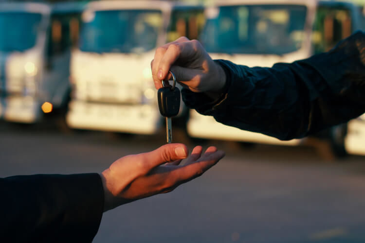 Passing keys while purchasing a commercial vehicle