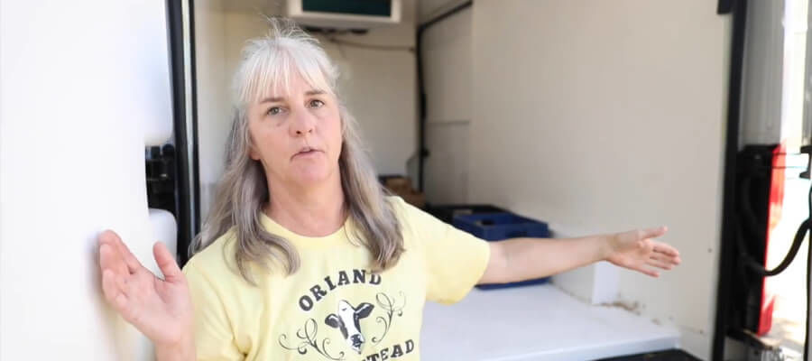 Creamery owner shows her refrigerated delivery van