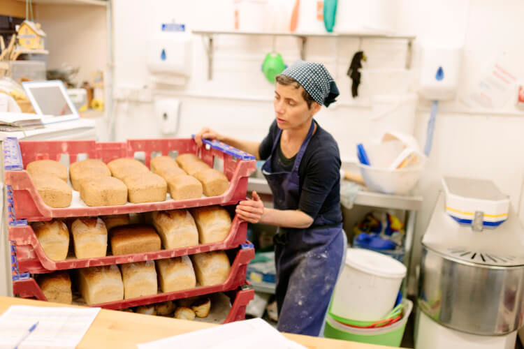 Baker moves bread