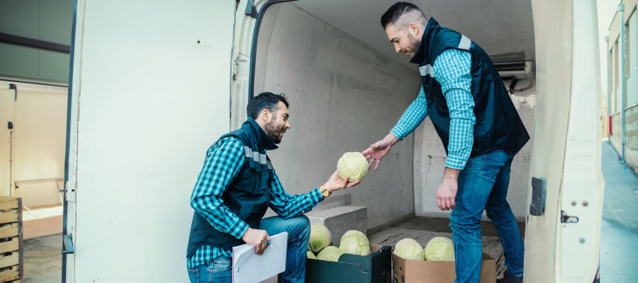 Unloading a refrigerated van