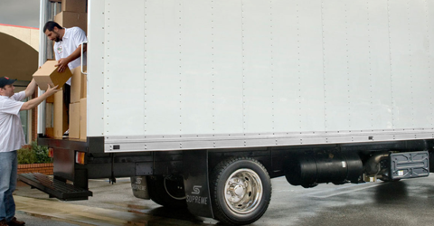 Loading a delivery truck